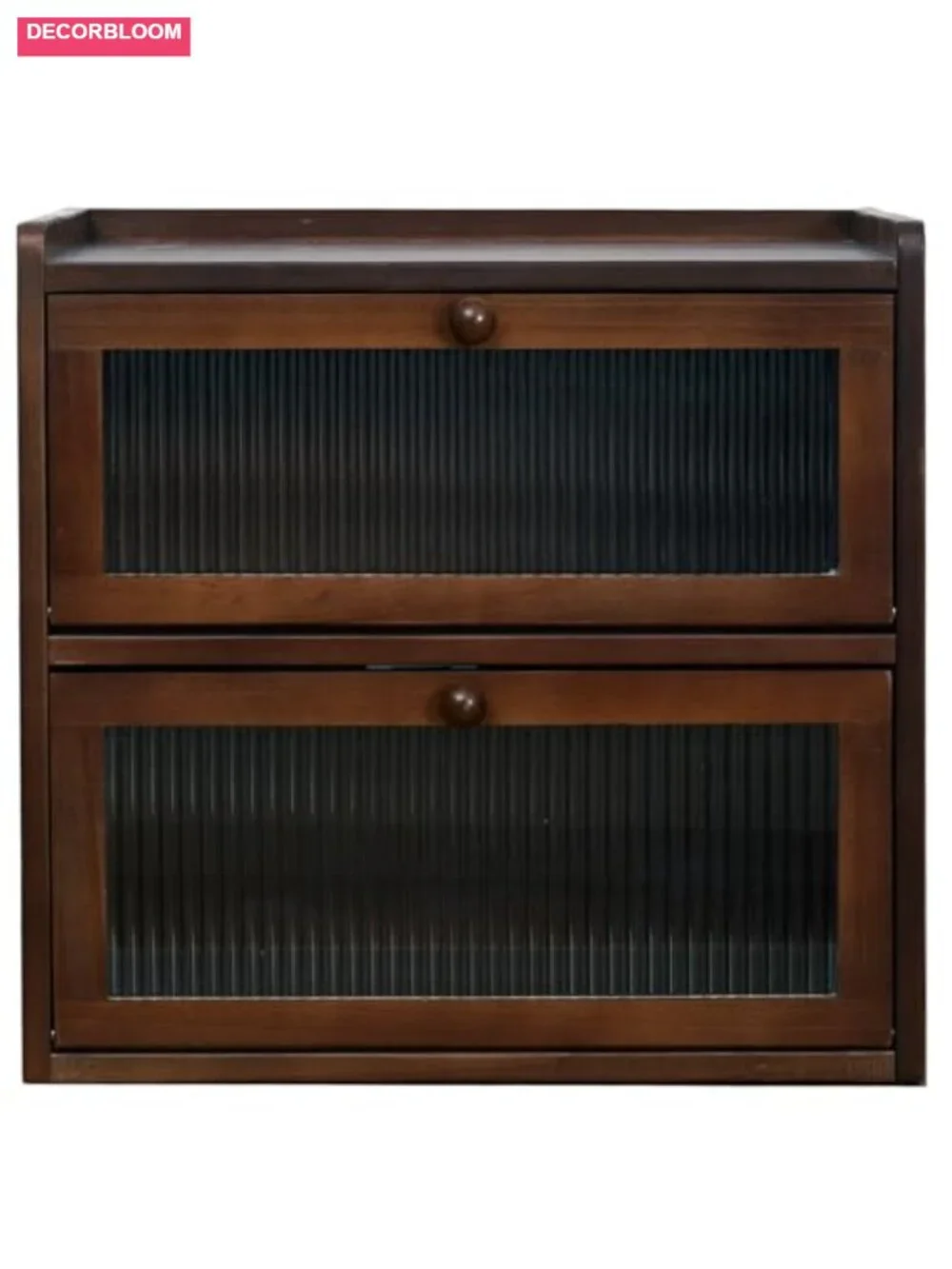 Large Double Layer Wooden Bread Box with Acrylic Window for Kitchen Counter